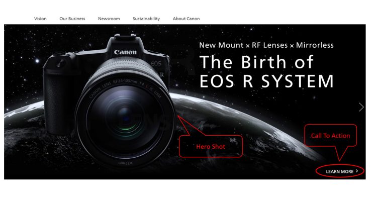 first impression on canon website